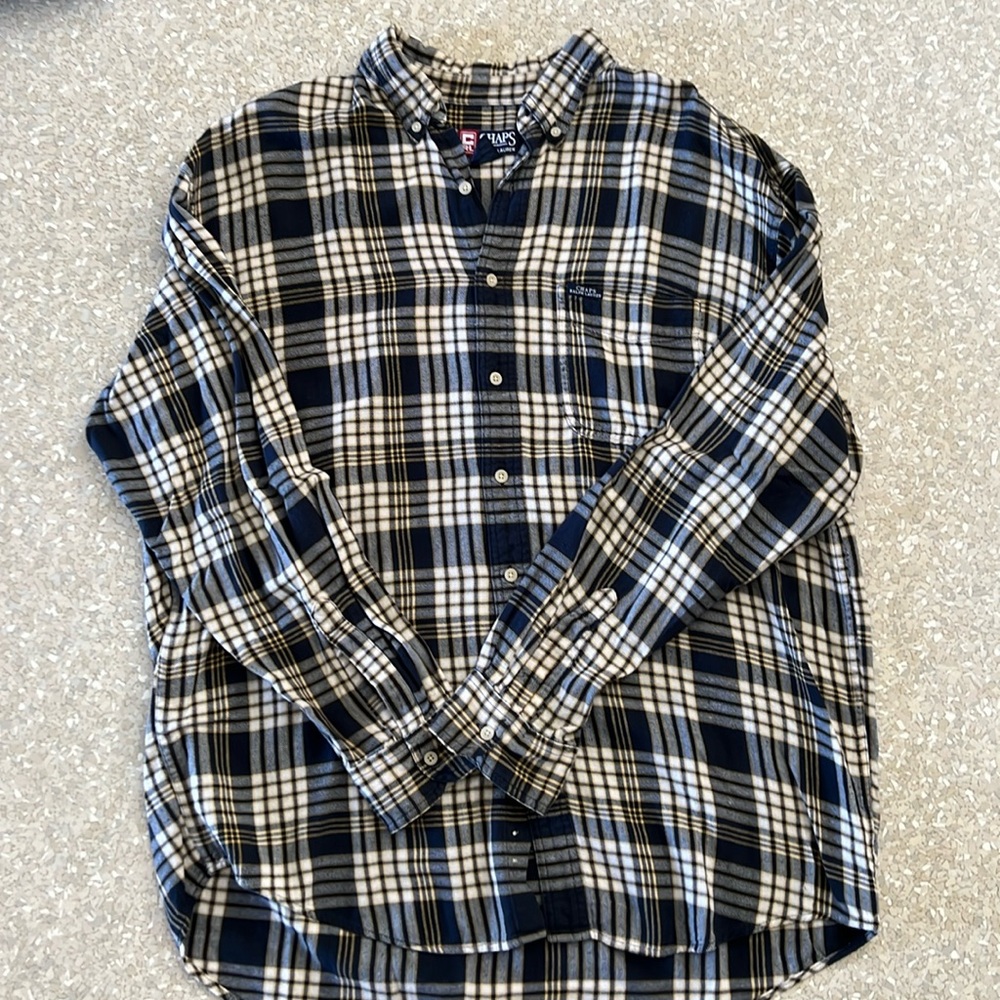 Mens Chaps By Ralph Lauren Long Sleeve Flannel Button Up Shirt Size XL